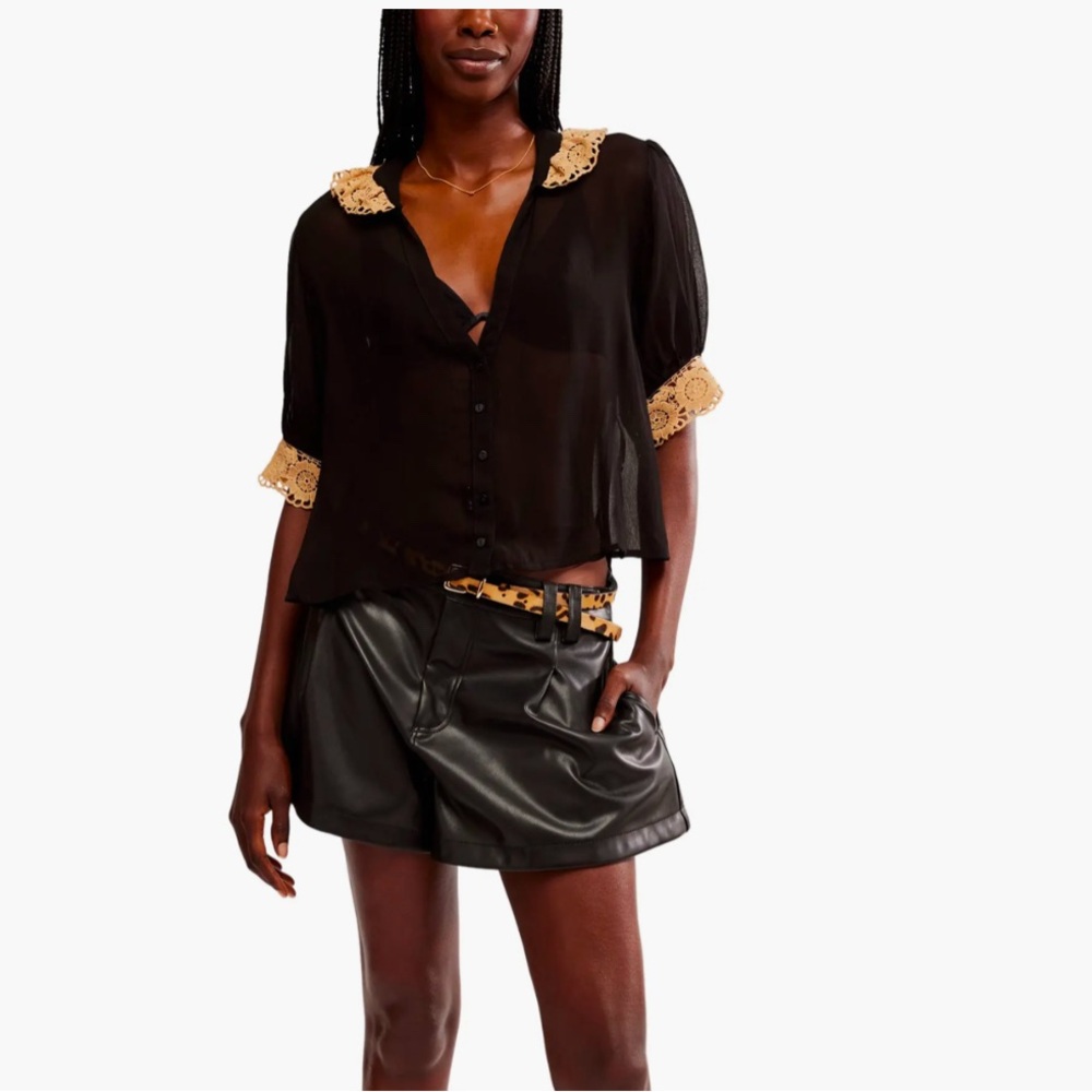 [Free People] Top with Lace detail